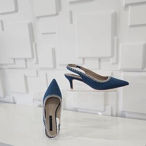French Connection Blue and White Heels